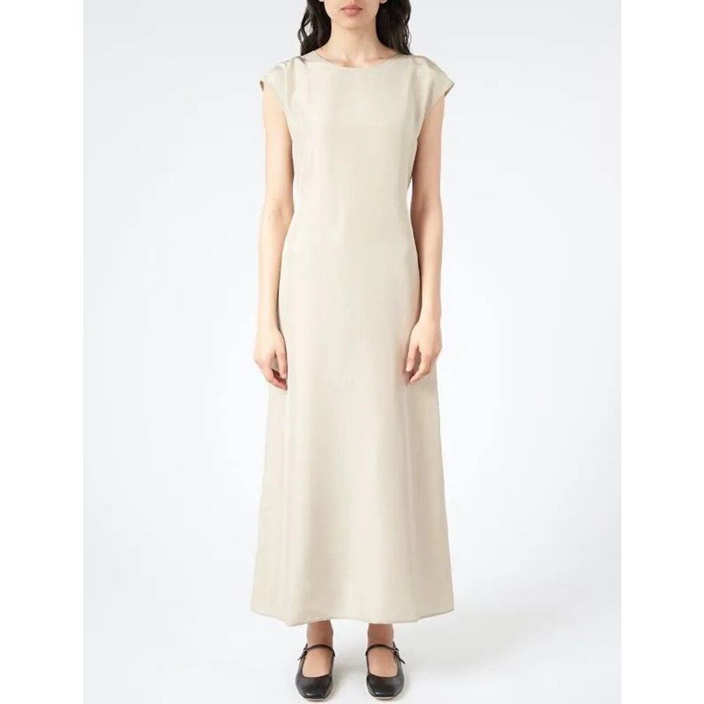 Barena Venezia Tessa Silk Champagne Maxi Dress IT 42 US 4